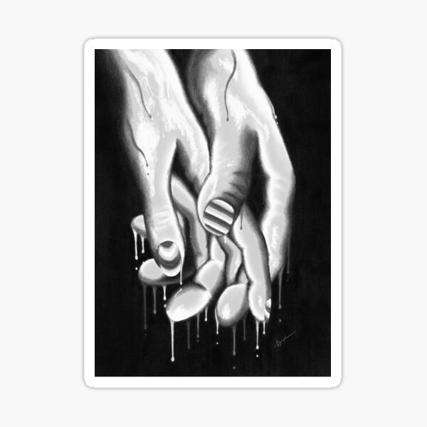 Holding Hands Erotic Art Illustration Love Lovers Relationship Couple Drawing Hug Huging Sticker By Nymphainna Redbubble