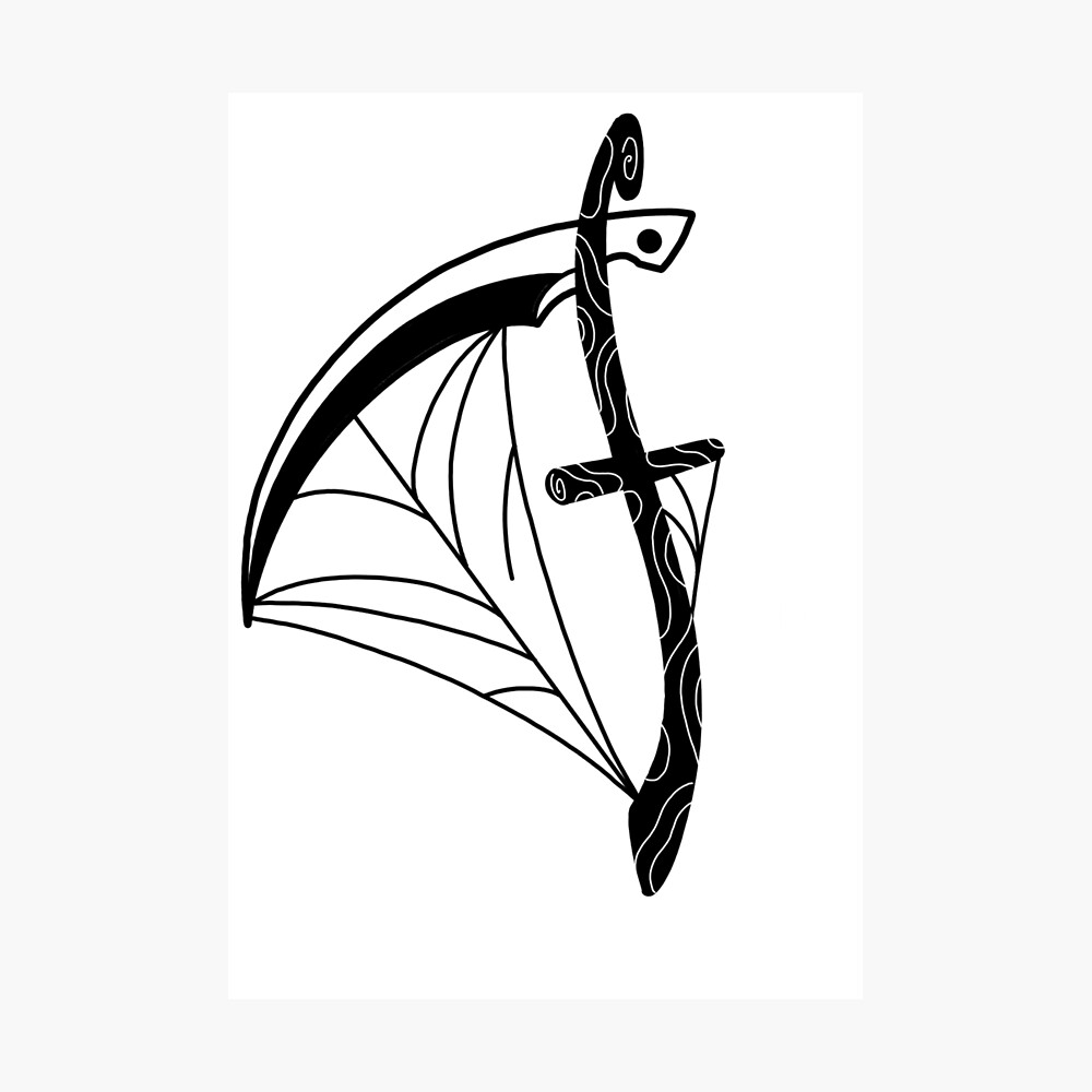 Black work reaper scythe Poster for Sale by BillyWilder  Redbubble