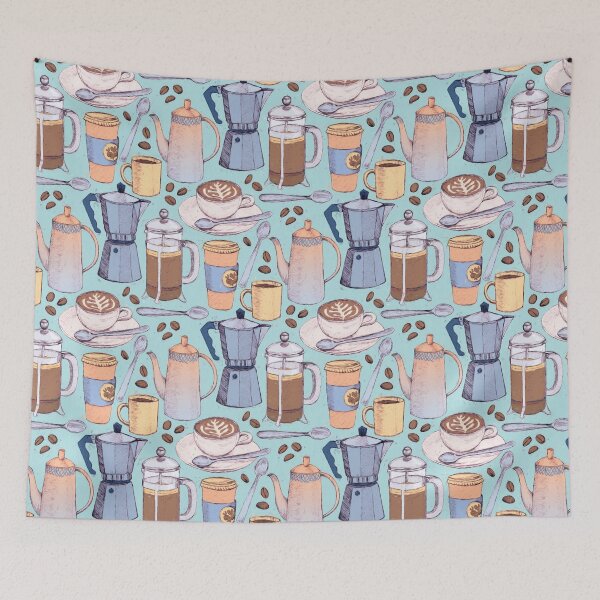 Item preview, Coffee Love on Blue designed and sold by micklyn.