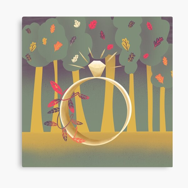 Illustration Forest Ring Leaves Canvas Print