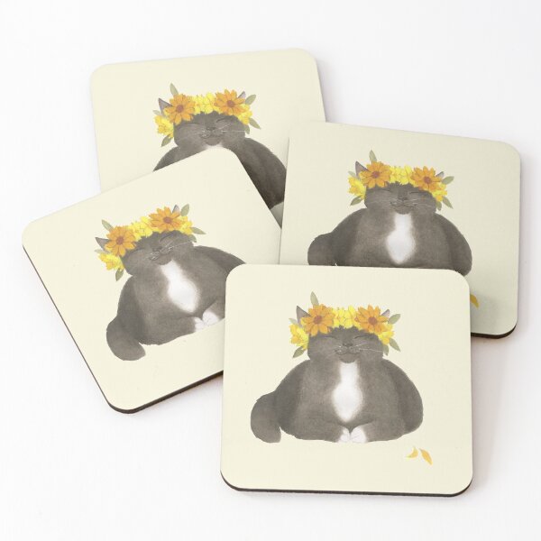 Item preview, Flower Cat - Black With Yellow designed and sold by JayBirdsBrain.