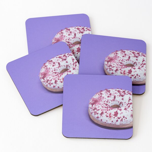 Item preview, Macro shoot of white donut over blue background designed and sold by anytka.