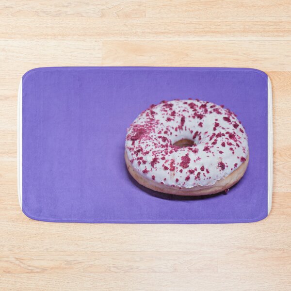 Item preview, Macro shoot of white donut over blue background designed and sold by anytka.