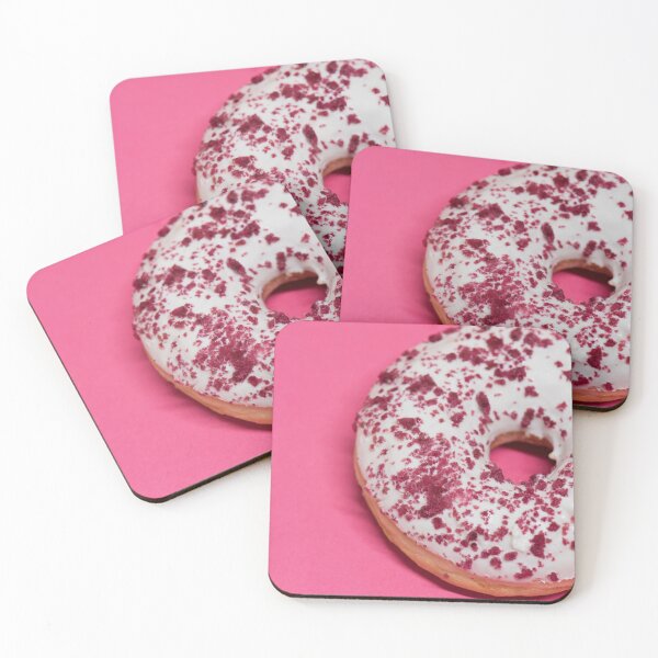Item preview, Macro shoot of white donut over pink background designed and sold by anytka.