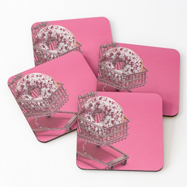 Item preview, Macro shoot of white donut in shopping trolley over pink background designed and sold by anytka.
