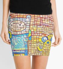 Finn and Jake's line art Mini Skirt