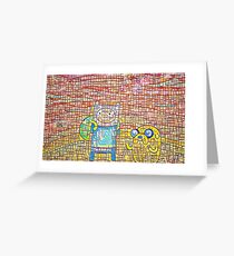 Finn and Jake's line art Greeting Card