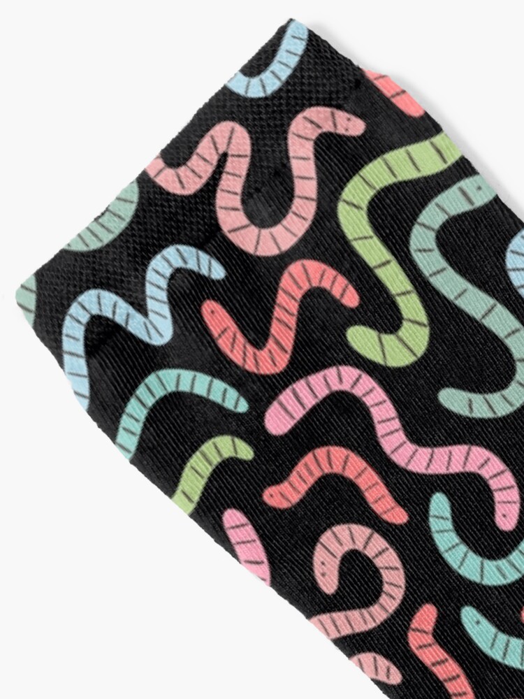 Alternate view of Cute compost earthworms. Funny worms. Socks