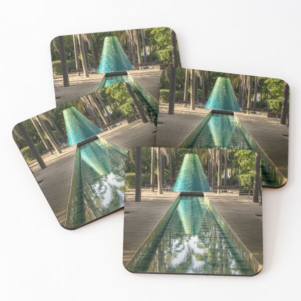 Item preview, Reflecting on Palms - Cool Conical Fountain in Parque das Nacoes Lisbon Portugal designed and sold by Georgia Mizuleva.