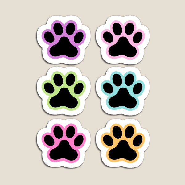 Item preview, Paw prints with color outline - pink, purple, blue, green and orange designed and sold by Mhea.