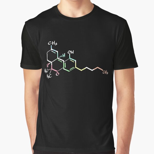 THC Molecule Tetrahydrocannabinol Cannabis 420 Graphic T-Shirt