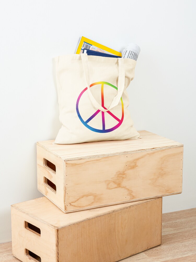 Alternate view of Rainbow Peace Symbol Tote Bag