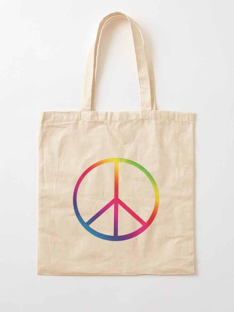 Alternate view of Rainbow Peace Symbol Tote Bag