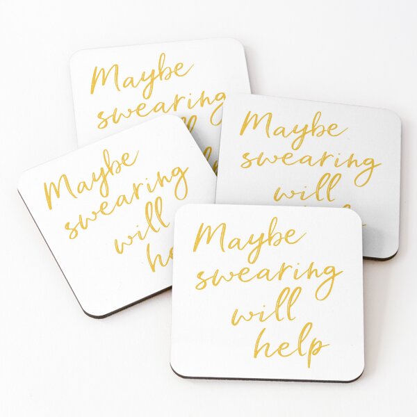 Item preview, Maybe Swearing Will Help - Cheeky Quote in Yellow designed and sold by JuneJournal.