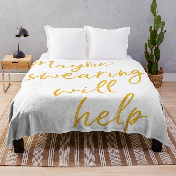 Item preview, Maybe Swearing Will Help - Cheeky Quote in Yellow designed and sold by JuneJournal.