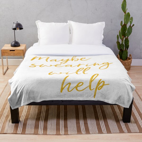 Item preview, Maybe Swearing Will Help - Cheeky Quote in Yellow designed and sold by JuneJournal.