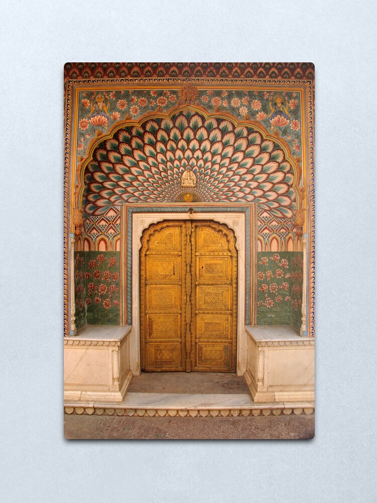 Alternate view of Lotus flower doorway, City Palace, Pink City, Jaipur Metal Print