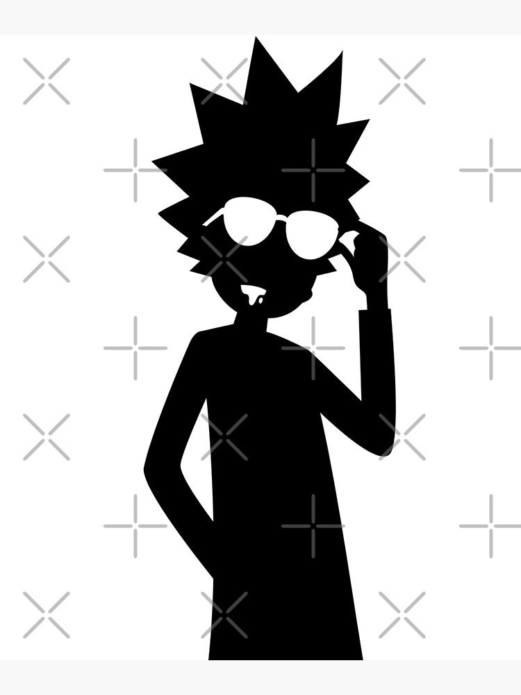 "Rick Sanchez Silhouette With Shades" Poster for Sale by cartoonice