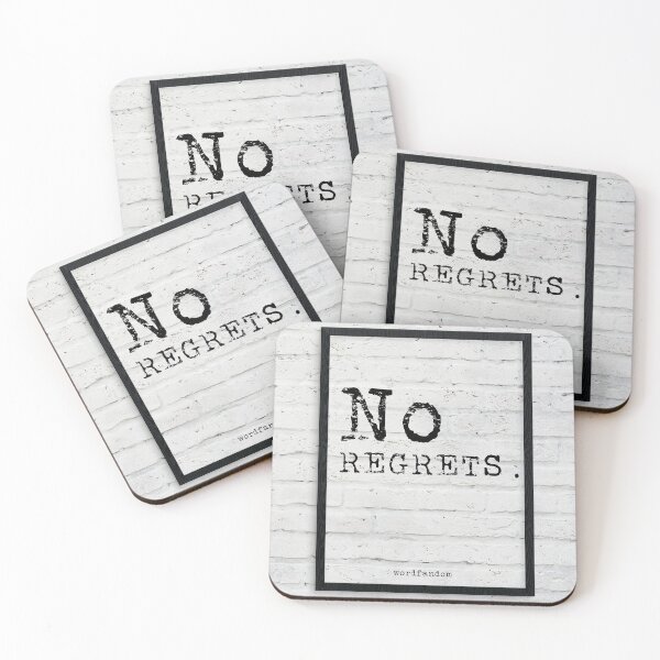 Item preview, No regrets - quote typography text art by Word Fandom - wordfandom designed and sold by Kerry Pritchard.
