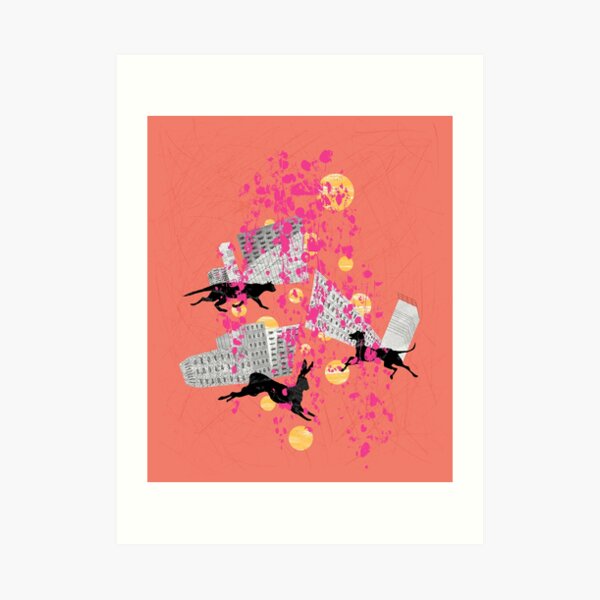weird city sunset Art Print