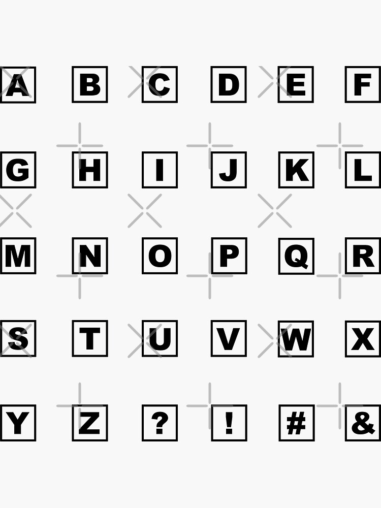 Black Alphabet Letter Sticker Pack