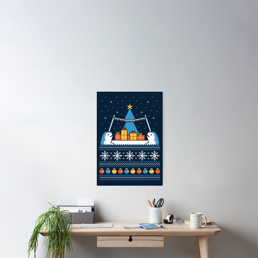 Christmas Narwhals Poster