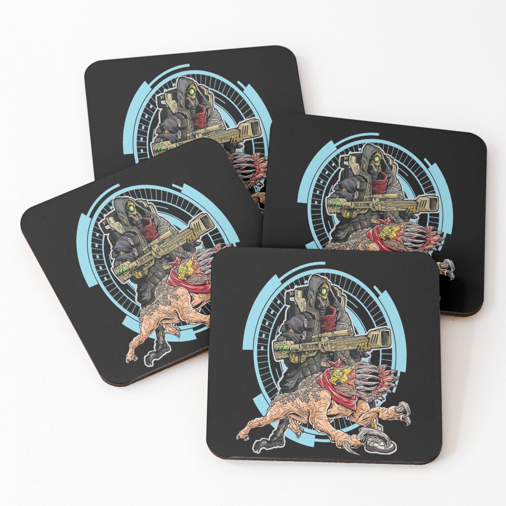 FL4K The Beastmaster With Guard Skag Borderlands 3 Rakk Attack! Coasters (Set of 4)