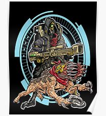FL4K The Beastmaster With Guard Skag Borderlands 3 Rakk Attack! Poster