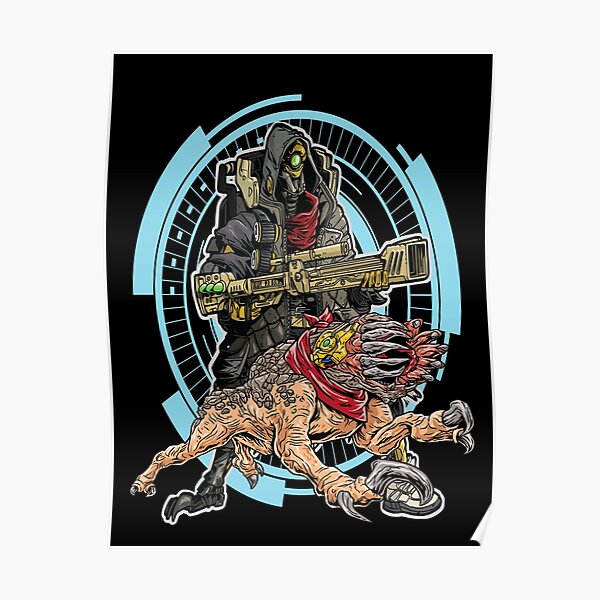 FL4K The Beastmaster With Guard Skag Borderlands 3 Rakk Attack! Poster