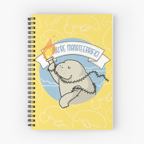 Item preview, You're manateerrific! a manatee holding a torch for you self-care funny illustration designed and sold by tostoini.