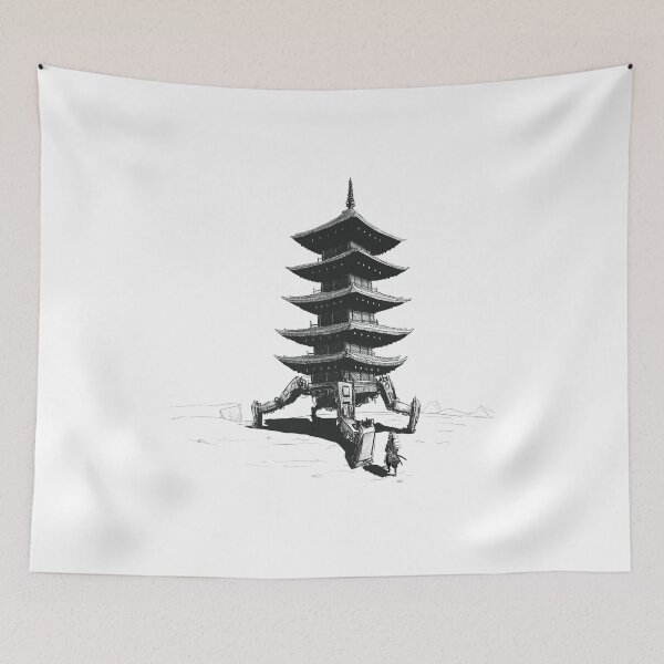 Item preview, Steampunk Samurai Japanese Temple designed and sold by froggo tees.