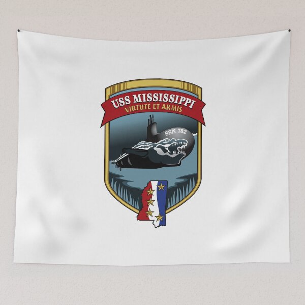 Item preview, SSN-782 USS Mississippi Crest designed and sold by Nikki SpaceStuffPlus.