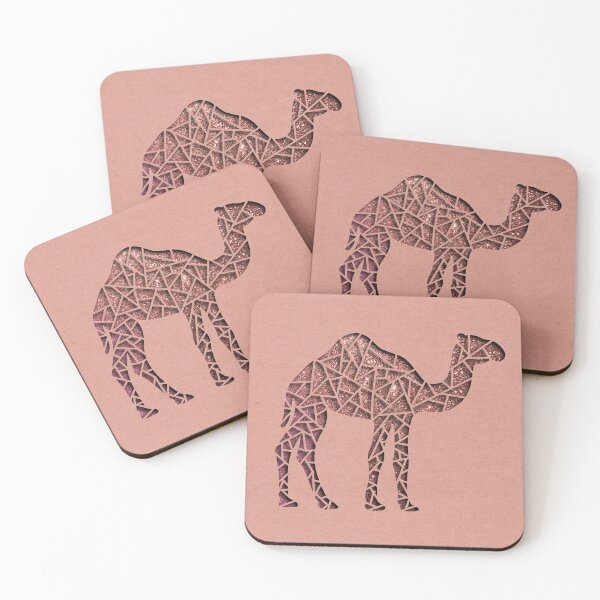 Item preview, Desert inspired geometric rose gold camel paper cutout style designed and sold by CreatEVEdesign.