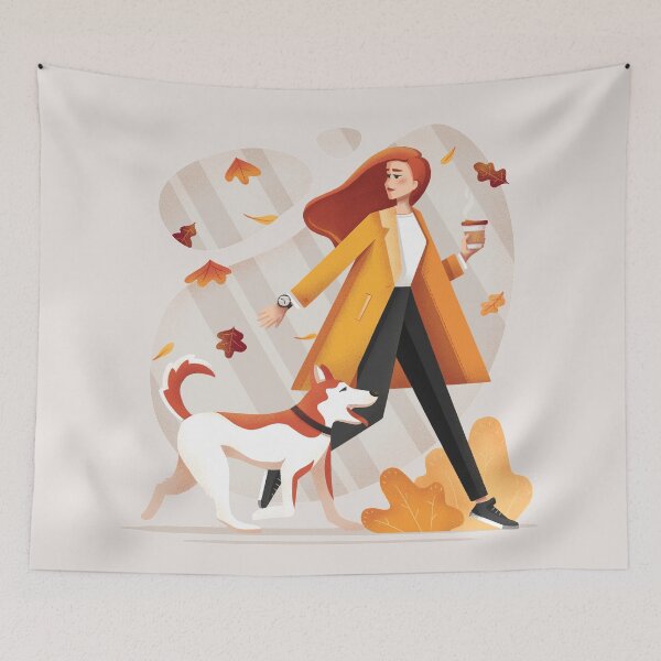 Item preview, Morning Walk with Dog designed and sold by Lana Dudarenko.