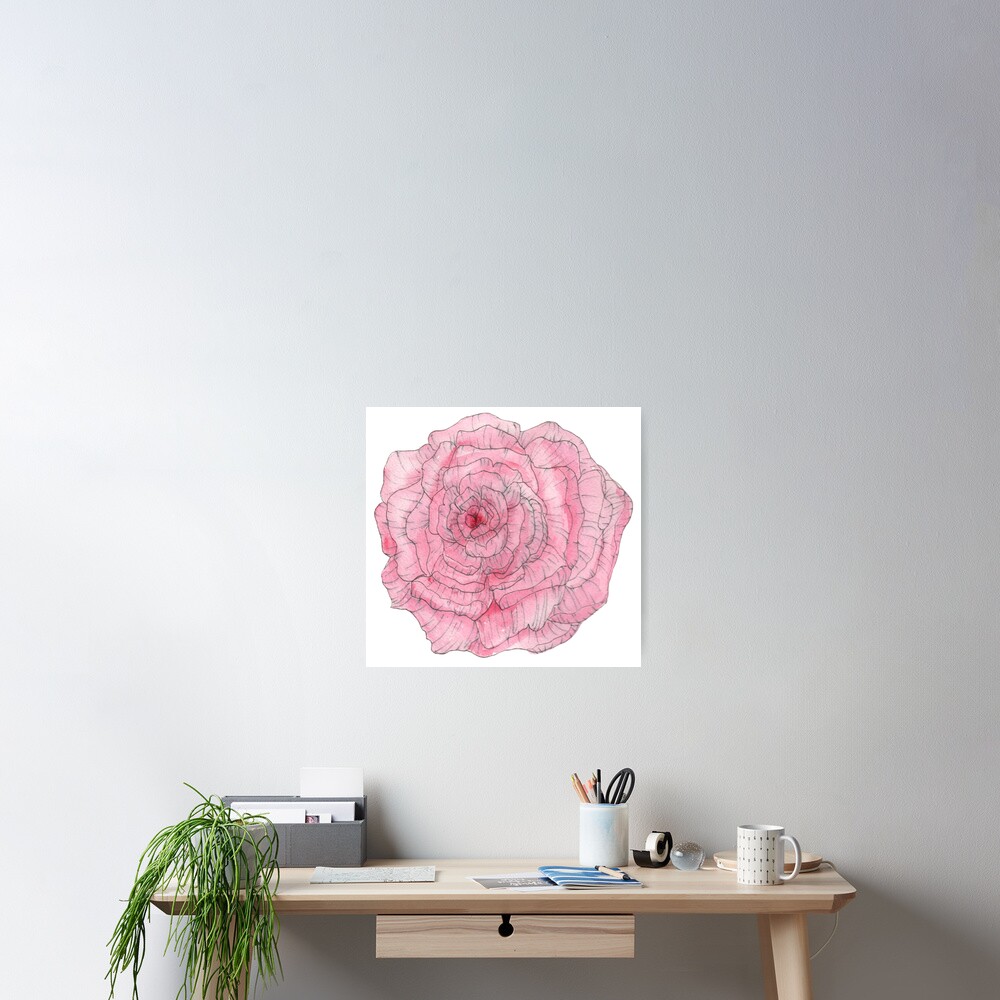 Watercolor Peony Poster