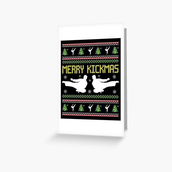 Kickboxing Ugly Christmas Design Greeting Card
