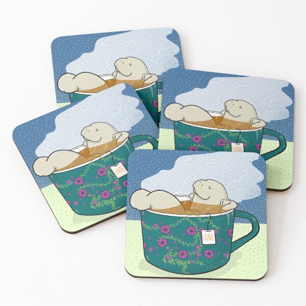Item preview, The manatea is excellent today - manatee in teacup infused in shade designed and sold by tostoini.