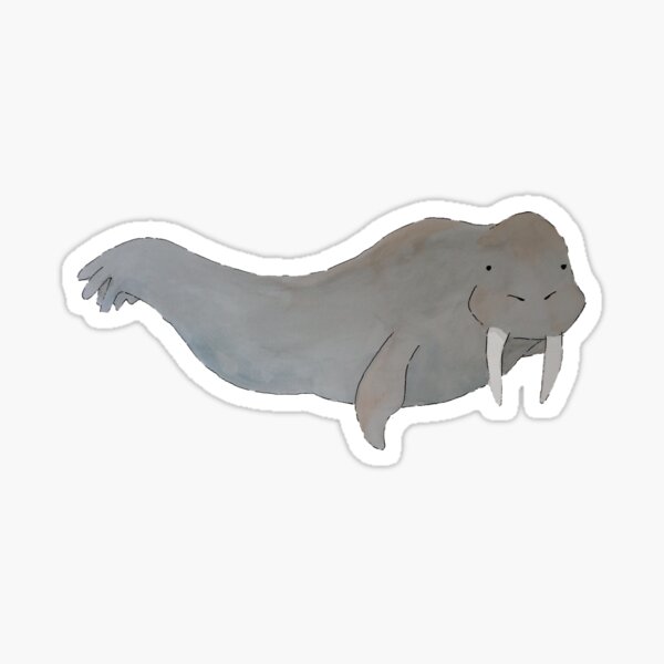 Walrus Watercolor Painting Sticker