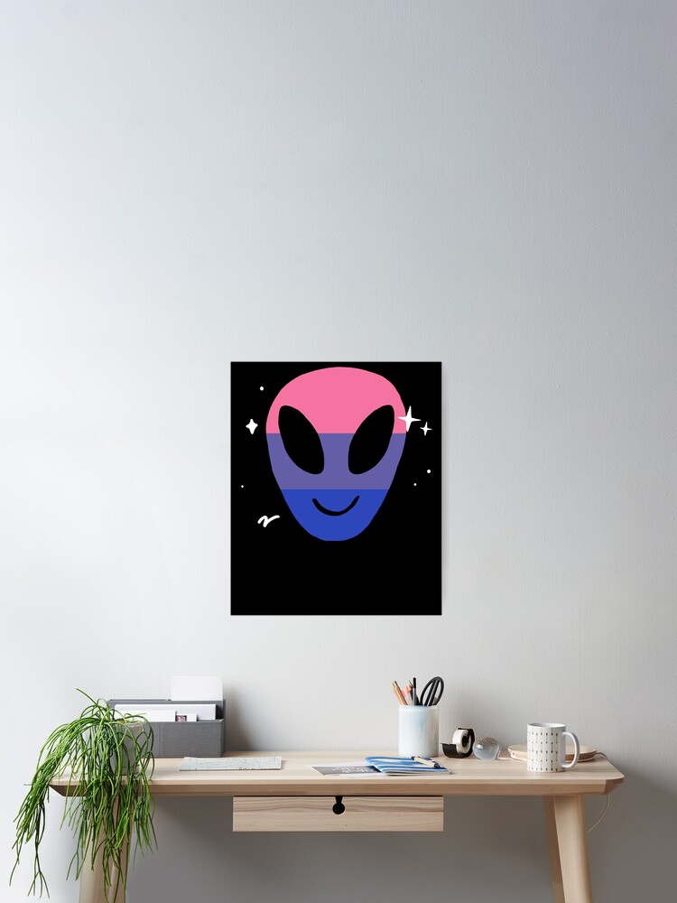 Bisexual Alien Lgbtq Bi Pride Flag Weird Vaporwave T-Shirt