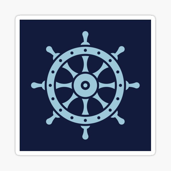 Item preview, Ship's Wheel (Seaman / Skipper / Sailor / Captain / Powder Blue) designed and sold by MrFaulbaum.
