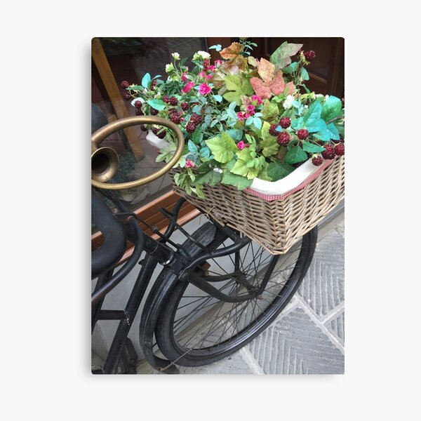 Flower Basket Byclette Canvas Print
