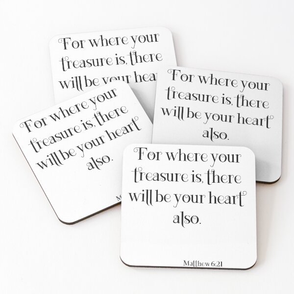 Item preview, Matthew 6:21 Spiritual Inspirational Typographic Art Decor A087 designed and sold by byNicol.