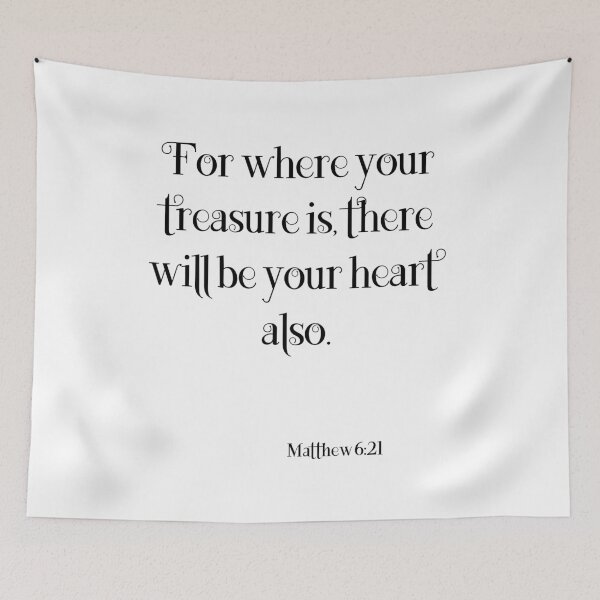 Item preview, Matthew 6:21 Spiritual Inspirational Typographic Art Decor A087 designed and sold by byNicol.