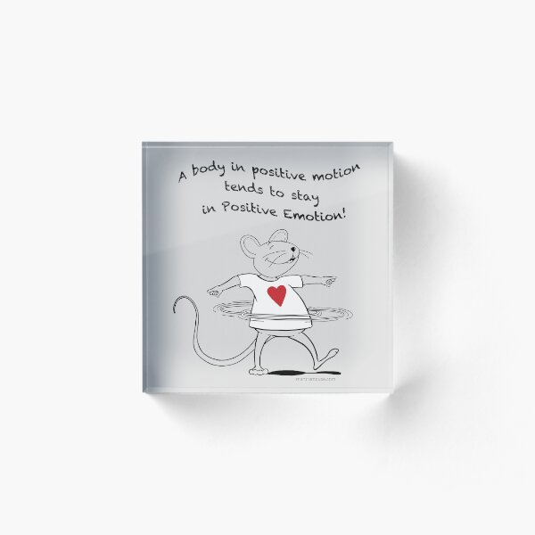 MantraMouse® Positive Emotion Cartoon on Gray Background Acrylic Block