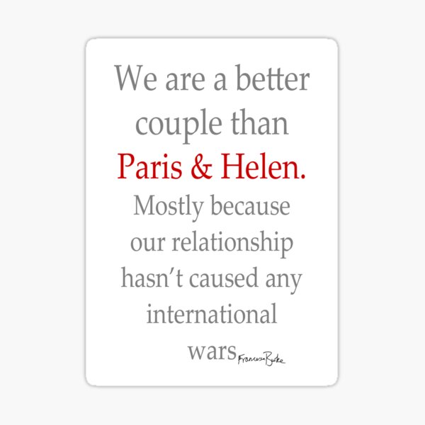Paris and Helen Valentine's Sticker