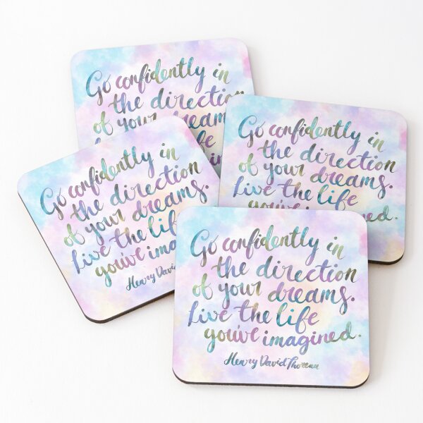 Item preview, Henry David Thoreau Confidence Quote Art, Rainbow Print designed and sold by MyMumNMeQuotes.