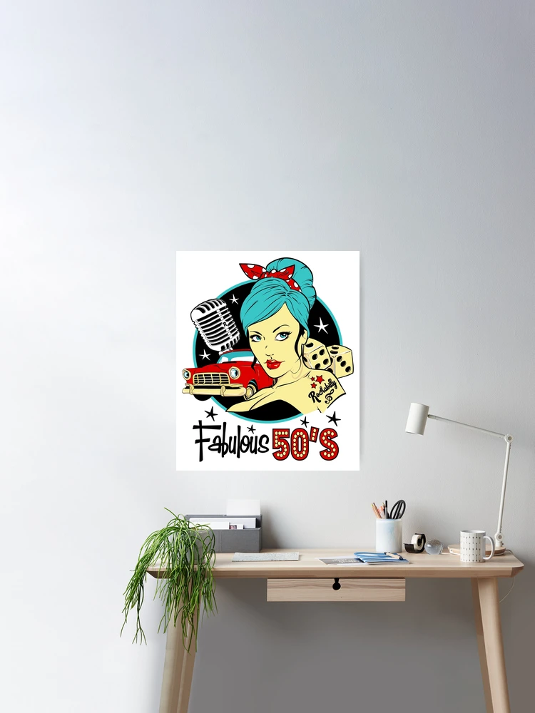 50s Rockabilly 1950s Sock Hop Dance Party 50s Pin Up Girl Poster by  MemphisCenter