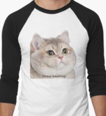 Heavy Breathing Cat- Improved Men's Baseball ¾ T-Shirt