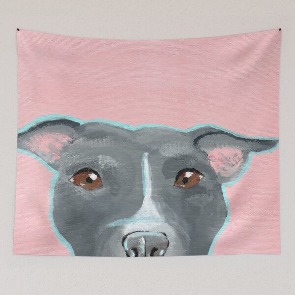 Item preview, Peek-a-boo! Blue Pittie designed and sold by Brianna Little.
