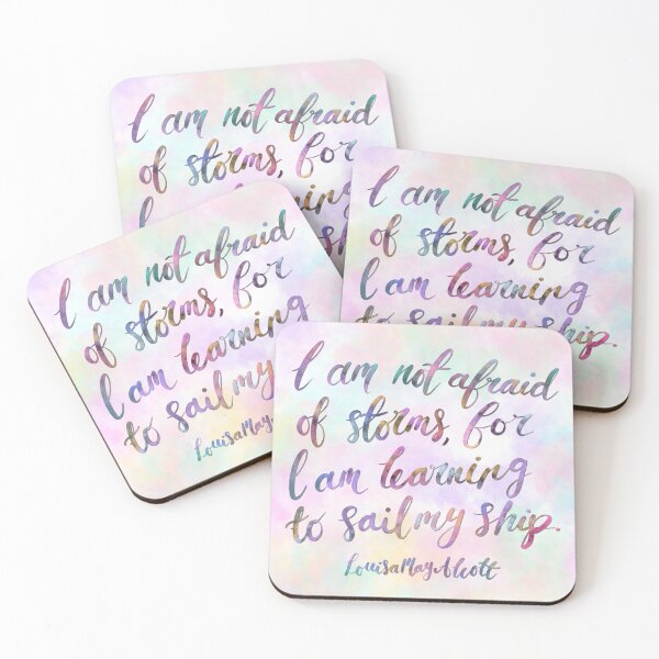 Item preview, Louisa May Alcott Quote, Learning to Sail My Ship Quote, Rainbow Quote Art designed and sold by MyMumNMeQuotes.